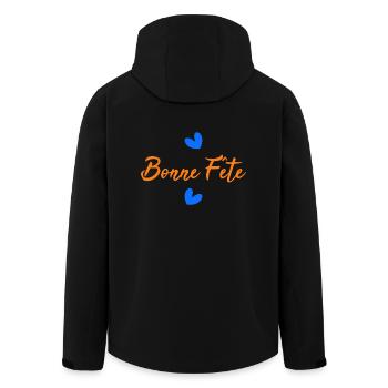 FÊTE DES PÈRES. BONNE FÊTE PAPA. PAPA. BONNE FÊTE - Veste softshell homme en polyester recyclé Stanley/Stella - noir - Dos - AI Model Male 185 light (185cm)