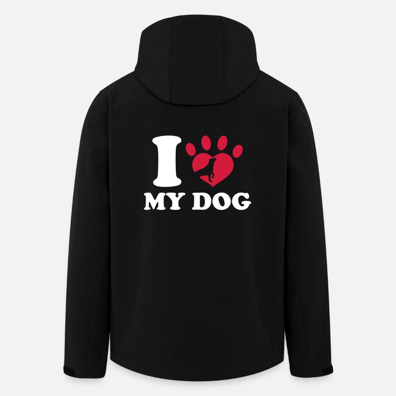 I Love My Dog - Veste softshell homme en polyester recyclé Stanley/Stella - noir