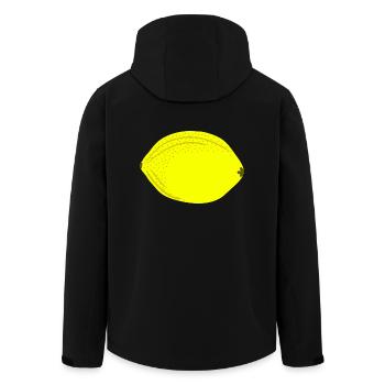 Knall Gelbe Zitrone, Obst, Geschenkidee - Recycelte Männer Softshell-Jacke von Stanley/Stella - Schwarz - Hinten - AI Model Male 185 light (185cm)