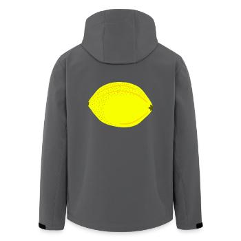 Knall Gelbe Zitrone, Obst, Geschenkidee - Recycelte Männer Softshell-Jacke von Stanley/Stella - Schwarz - Hinten - AI Model Male 185 light (185cm)