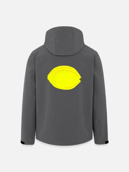 Bang Keltainen Sitruuna, Hedelmät, Lahja idea - Miesten softshell-takki kierrätetystä polyesteristä Stanley/Stellalta - musta
