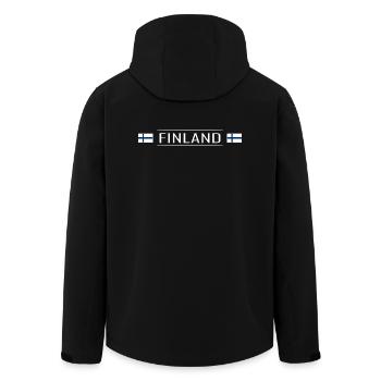 Finland Land Finnland Skandinavien Urlaub Reise - Recycelte Männer Softshell-Jacke von Stanley/Stella - Schwarz - Hinten - AI Model Male 185 light (185cm)