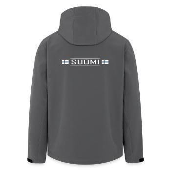 Suomi Pays Finlande Scandinavie Vacances Voyage - Veste softshell homme en polyester recyclé Stanley/Stella - charbon - Dos - AI Model Male 185 light (185cm)