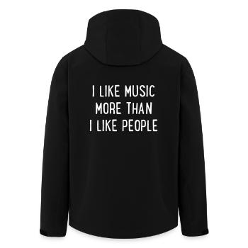Musik - Recycelte Männer Softshell-Jacke von Stanley/Stella - Schwarz - Hinten - AI Model Male 185 light (185cm)