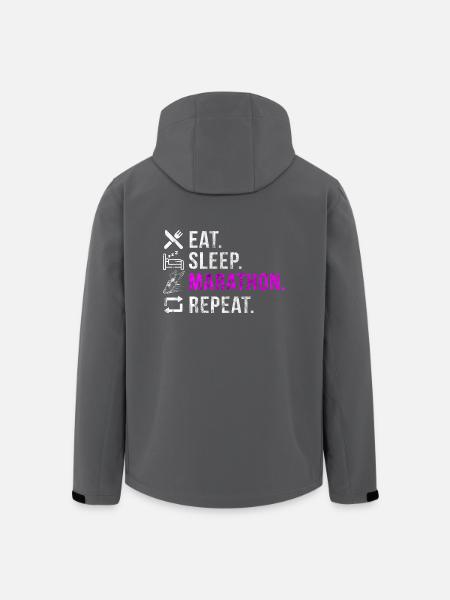 Mangez Sleep Marathon Repeat - Veste softshell homme en polyester recyclé Stanley/Stella - noir