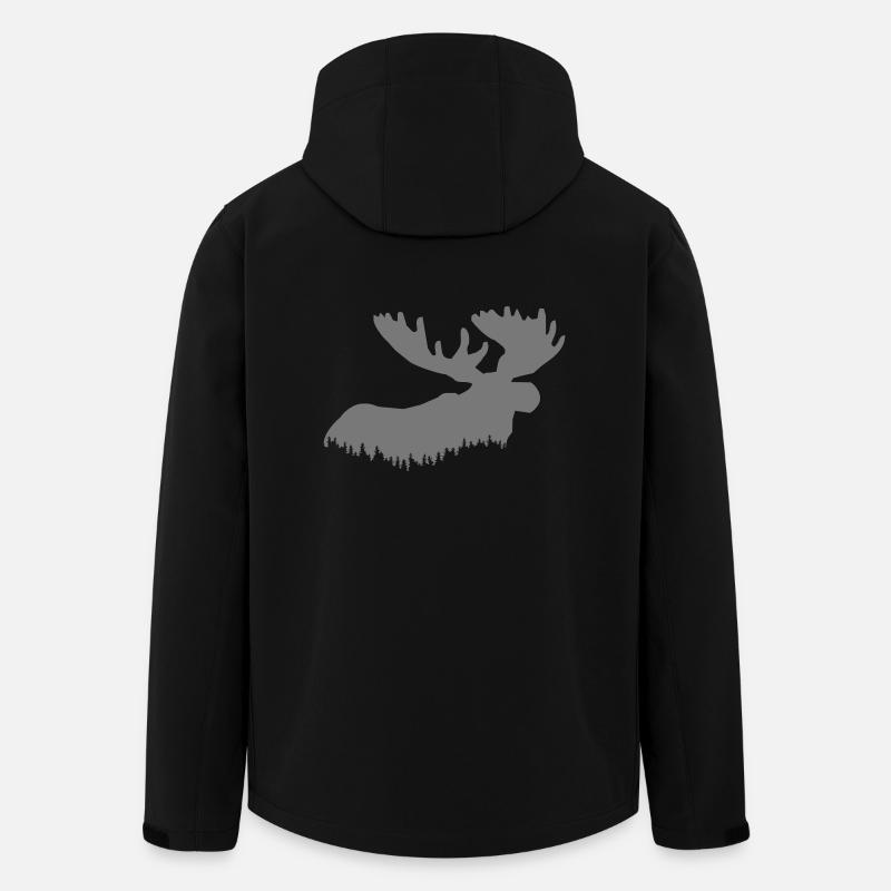 Elch - Recycelte Männer Softshell-Jacke von Stanley/Stella - Schwarz