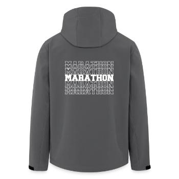 marathon - Men’s Recycled Softshell Jacket by Stanley/Stella - black - Back - AI Model Male 185 light (185cm)