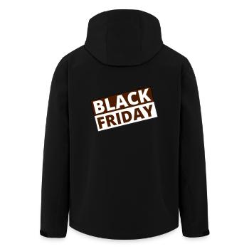 Black Friday - Men’s Recycled Softshell Jacket by Stanley/Stella - black - Back - AI Model Male 185 light (185cm)