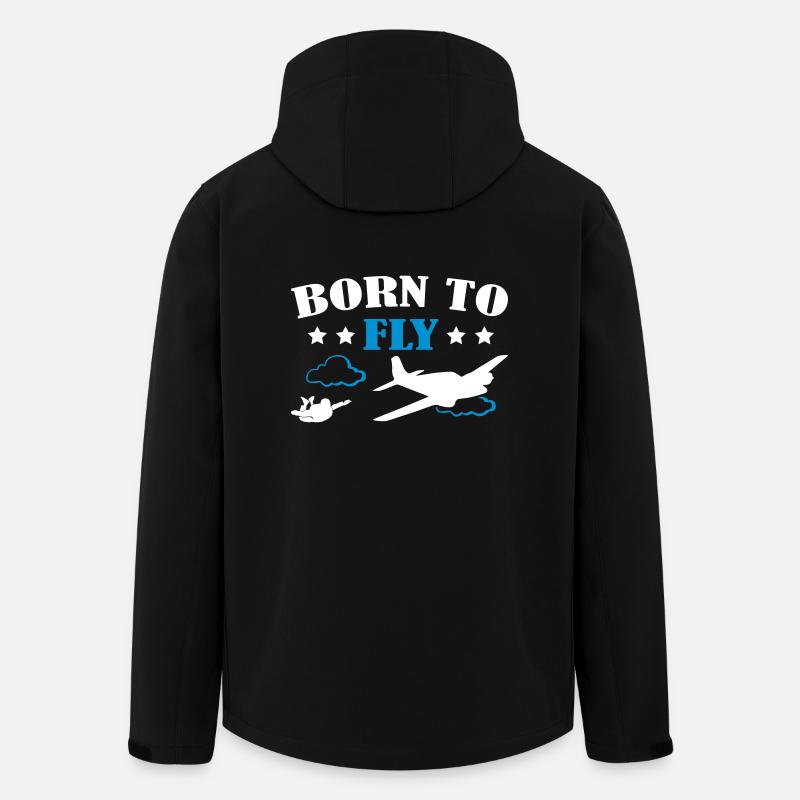 Born To Fly Skydive - Men’s Recycled Softshell Jacket by Stanley/Stella - black