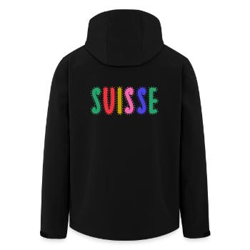 SUISSE. PAYS - Veste softshell homme en polyester recyclé Stanley/Stella - noir - Dos - AI Model Male 185 light (185cm)