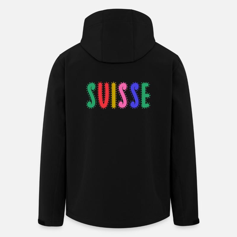 SUISSE. PAYS - Veste softshell homme en polyester recyclé Stanley/Stella - noir