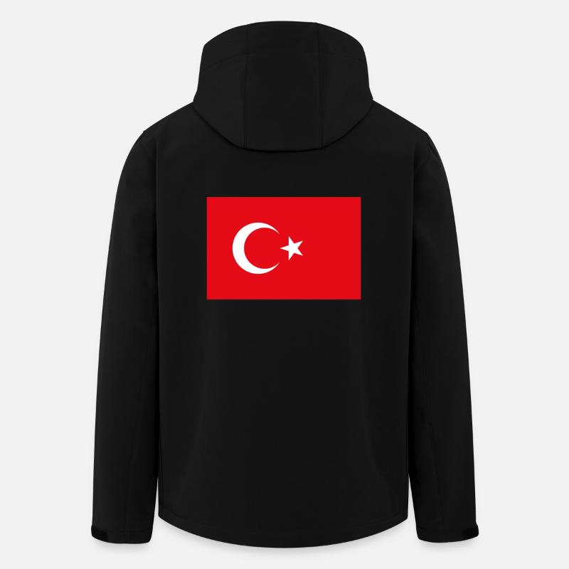 Drapeau de la Turquie - Veste softshell homme en polyester recyclé Stanley/Stella - noir