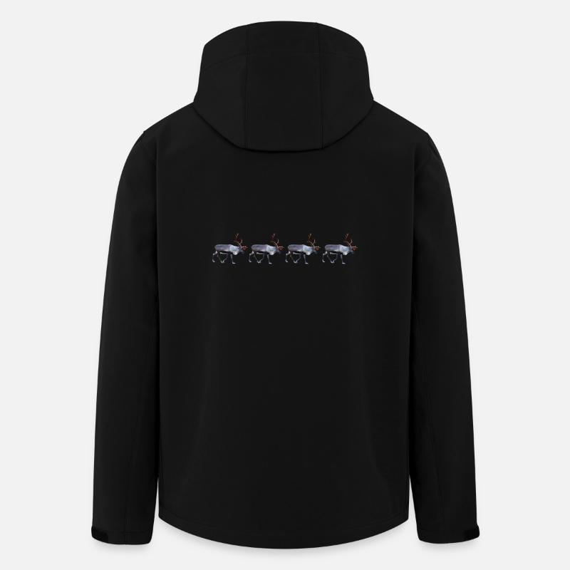 Traditional Reindeer Illustration in Winter Mood - Men’s Recycled Softshell Jacket by Stanley/Stella - black