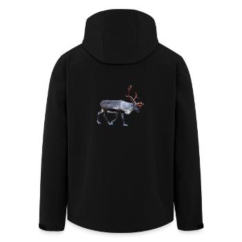 Magical deer with reindeer antler details - Men’s Recycled Softshell Jacket by Stanley/Stella - black - Back - AI Model Male 185 light (185cm)
