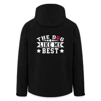 The Dog Like Me Best - Men’s Recycled Softshell Jacket by Stanley/Stella - black - Back - AI Model Male 185 light (185cm)