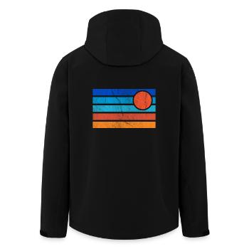 Coucher de soleil rétro - Veste softshell homme en polyester recyclé Stanley/Stella - noir - Dos - AI Model Male 185 light (185cm)