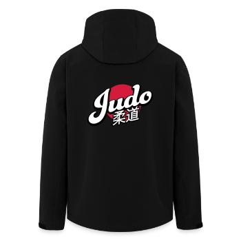 Judo - Recycelte Männer Softshell-Jacke von Stanley/Stella - Schwarz - Hinten - AI Model Male 185 light (185cm)