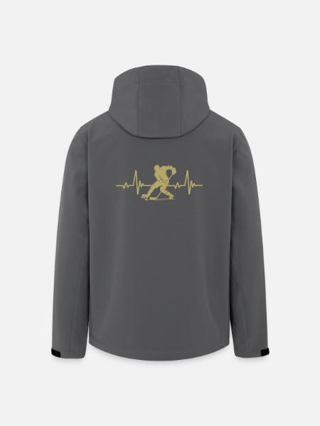 Eishockey Herzschlag - Recycelte Männer Softshell-Jacke von Stanley/Stella - Schwarz