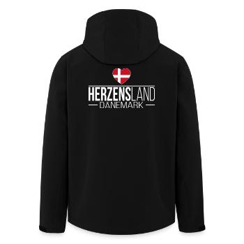 Herzensland Dänemark Skandinavien Urlaub Reise - Recycelte Männer Softshell-Jacke von Stanley/Stella - Schwarz - Hinten - AI Model Male 185 light (185cm)