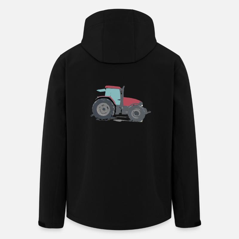 Tracteur agricole rouge - Veste softshell homme en polyester recyclé Stanley/Stella - noir