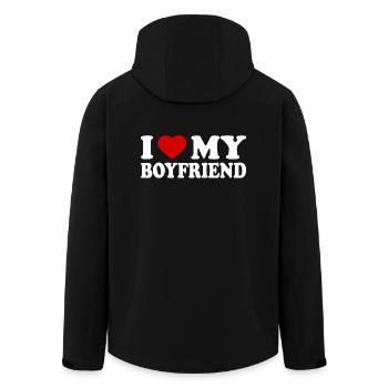 I love my boyfriend - Men’s Recycled Softshell Jacket by Stanley/Stella - black - Back - AI Model Male 185 light (185cm)