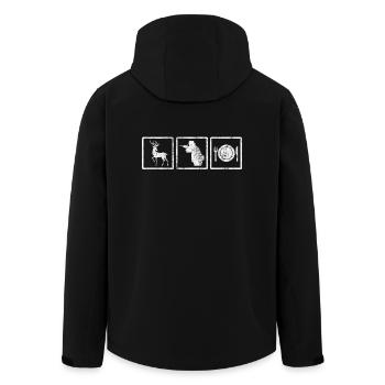 Chasse au cerf chasseur chemise cadeau alimentaire - Veste softshell homme en polyester recyclé Stanley/Stella - noir - Dos - AI Model Male 185 light (185cm)