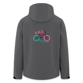 Streetstyle BMX - Men’s Recycled Softshell Jacket by Stanley/Stella - black - Back - AI Model Male 185 light (185cm)