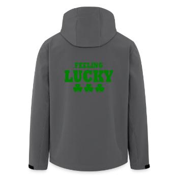 feeling lucky - Men’s Recycled Softshell Jacket by Stanley/Stella - black - Back - AI Model Male 185 light (185cm)