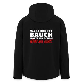 Washboard stomach is not funny saying thick - Men’s Recycled Softshell Jacket by Stanley/Stella - black - Back - AI Model Male 185 light (185cm)