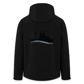 Köln - Recycelte Männer Softshell-Jacke von Stanley/Stella - Schwarz - Hinten - AI Model Male 185 light (185cm)