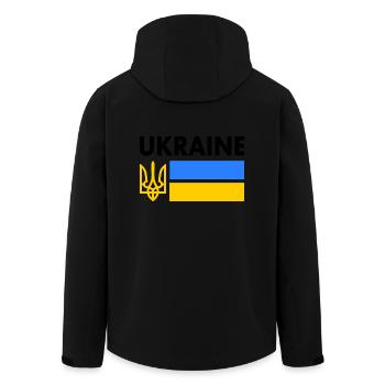 Ukraine - Recycelte Männer Softshell-Jacke von Stanley/Stella - Schwarz - Hinten - AI Model Male 185 light (185cm)