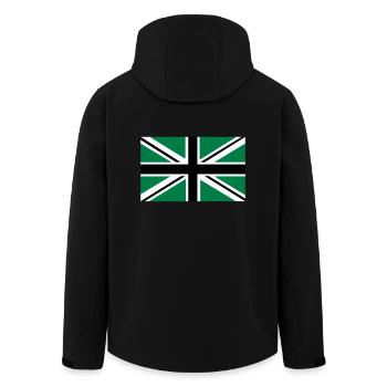 Union Jack | black-white-green | Flag flag - Men’s Recycled Softshell Jacket by Stanley/Stella - black - Back - AI Model Male 185 light (185cm)