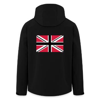 Union Jack | schwarz-weiss-rot | Fahne | Flagge - Recycelte Männer Softshell-Jacke von Stanley/Stella - Schwarz - Hinten - AI Model Male 185 light (185cm)