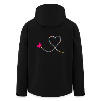 Hearts Hearts Heart I Love You I Love You U19 - Men’s Recycled Softshell Jacket by Stanley/Stella - black - Back - AI Model Male 185 light (185cm)