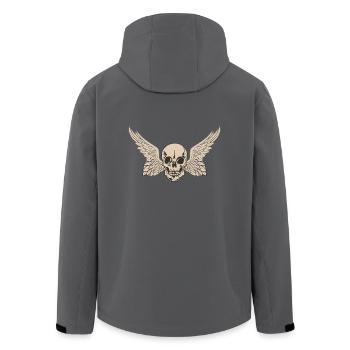 head of death wing skull skull goes 25032 w - Men’s Recycled Softshell Jacket by Stanley/Stella - black - Back - AI Model Male 185 light (185cm)