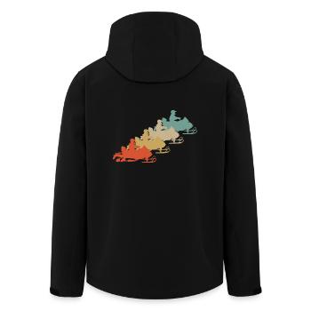 Motoneige de motoneige rétro Vintage Style - Veste softshell homme en polyester recyclé Stanley/Stella - noir - Dos - AI Model Male 185 light (185cm)