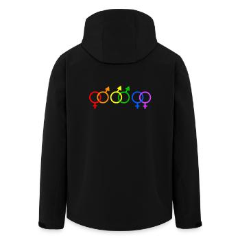 L'amour est l'amour Gay Pride LGBT - Veste softshell homme en polyester recyclé Stanley/Stella - noir - Dos - AI Model Male 185 light (185cm)