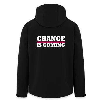 Change is coming - Recycelte Männer Softshell-Jacke von Stanley/Stella - Schwarz - Hinten - AI Model Male 185 light (185cm)
