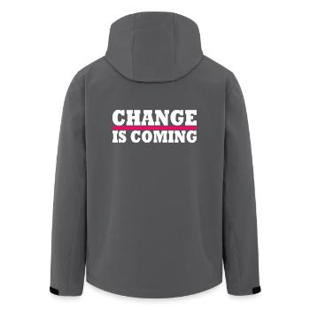 Change is coming - Men’s Recycled Softshell Jacket by Stanley/Stella - anthracite - Back - AI Model Male 185 light (185cm)