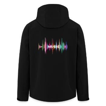 music - Men’s Recycled Softshell Jacket by Stanley/Stella - black - Back - AI Model Male 185 light (185cm)