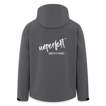 Unperfekt - aber gut dabei! - Recycelte Männer Softshell-Jacke von Stanley/Stella - Anthrazit - Hinten - AI Model Male 185 light (185cm)