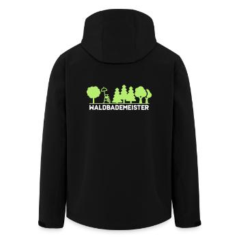 Waldbademeister fürs Waldbaden und Waldbad - Recycelte Männer Softshell-Jacke von Stanley/Stella - Schwarz - Hinten - AI Model Male 185 light (185cm)