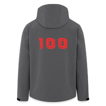 100 ANS. 100e ANNIVERSAIRE. ANNIVERSAIRE 100 ANS. - Veste softshell homme en polyester recyclé Stanley/Stella - noir - Dos - AI Model Male 185 light (185cm)