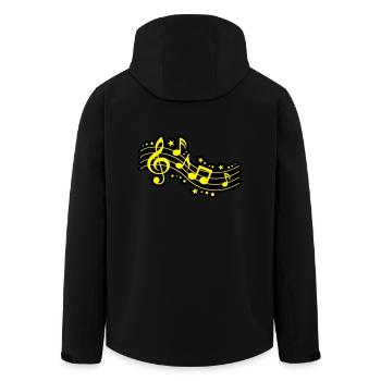 Music Notes Clef Music - Men’s Recycled Softshell Jacket by Stanley/Stella - black - Back - AI Model Male 185 light (185cm)