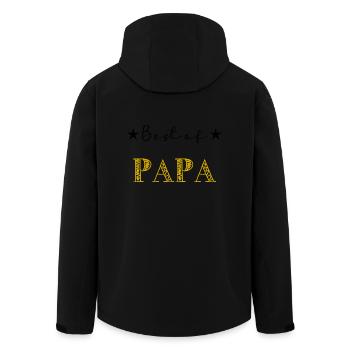 PAPA. VATERTAG. ALLES GUTE ZUM GEBURTSTAG, PAPA. ALLES GUTE ZUM GEBURTSTAG! - Recycelte Männer Softshell-Jacke von Stanley/Stella - Schwarz - Hinten - AI Model Male 185 light (185cm)