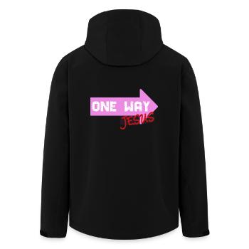 One Way Jesus Schriftzug als coole Geschenkidee - Recycelte Männer Softshell-Jacke von Stanley/Stella - Schwarz - Hinten - AI Model Male 185 light (185cm)