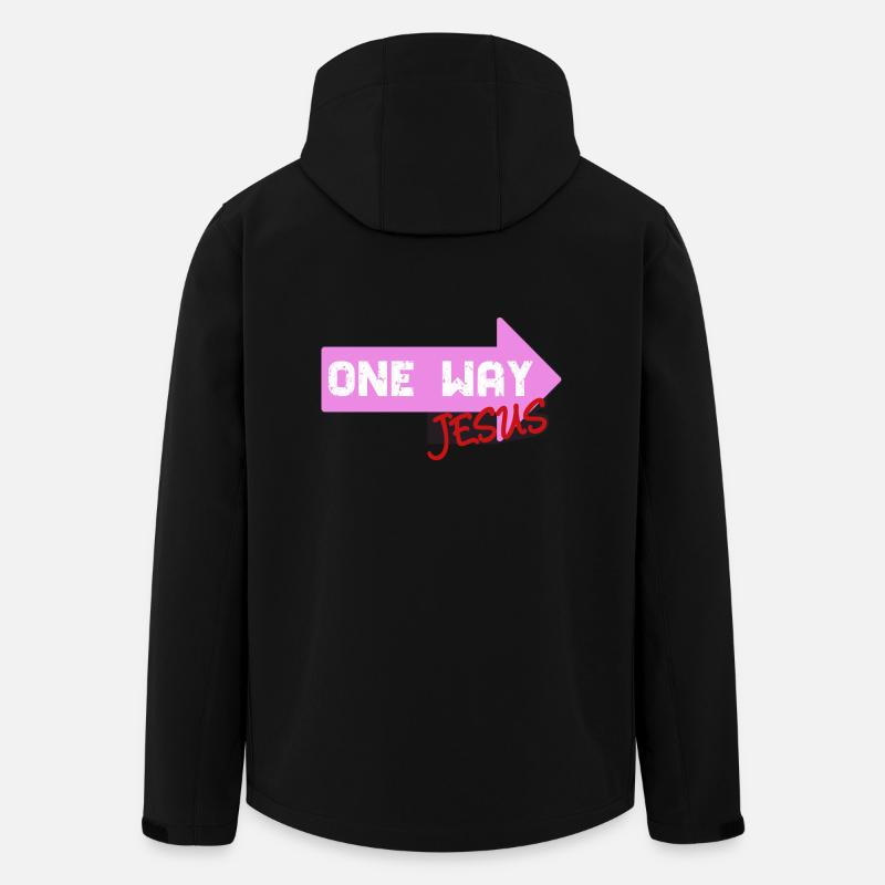 One Way Jesus Schriftzug als coole Geschenkidee - Recycelte Männer Softshell-Jacke von Stanley/Stella - Schwarz