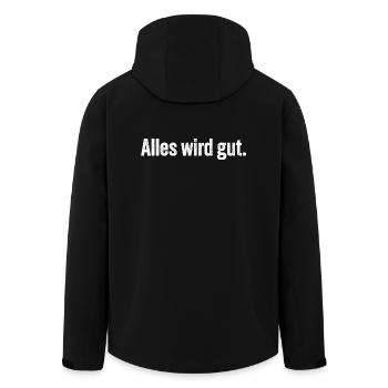 Alles wird gut. - Recycelte Männer Softshell-Jacke von Stanley/Stella - Schwarz - Hinten - AI Model Male 185 light (185cm)