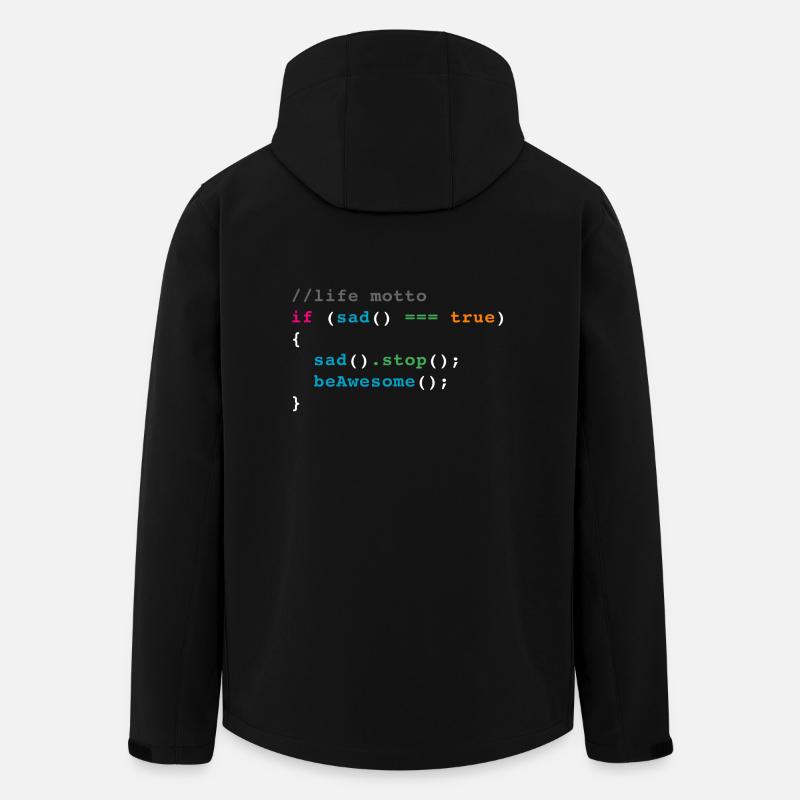 life motto code joke - Men’s Recycled Softshell Jacket by Stanley/Stella - black