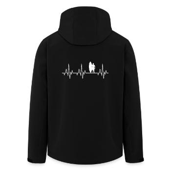 Heartbeat Surfing Surfers surfboard surfing - Men’s Recycled Softshell Jacket by Stanley/Stella - black - Back - AI Model Male 185 light (185cm)